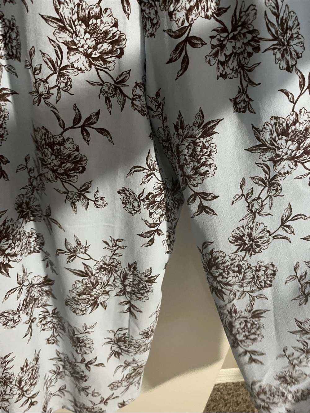 (New Never Worn) Inspired Hearts Light Blue Floral Jumpsuit with Brown Print - Picture 7 of 7